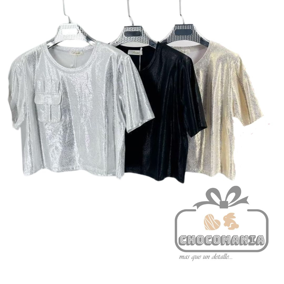METALLIC OVERSIDE TOP E062# SIZE L