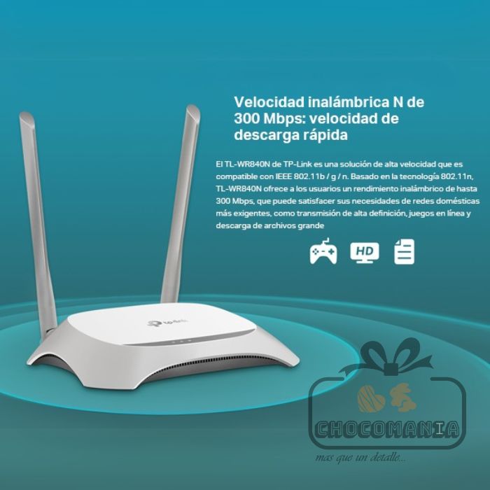 Router Inalámbrico N300Mbps TP-LINK TL-WR840N WIFI