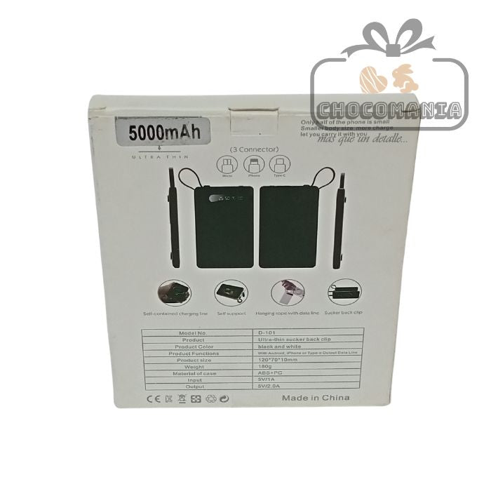 POWER BANK 5000mAh BLANCO D-101