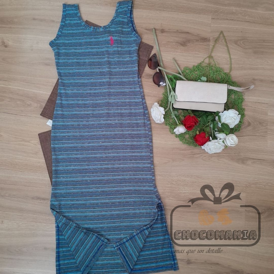 000.9 STRIPED POLO SPORTS DRESS ONE SIZE UP TO M
