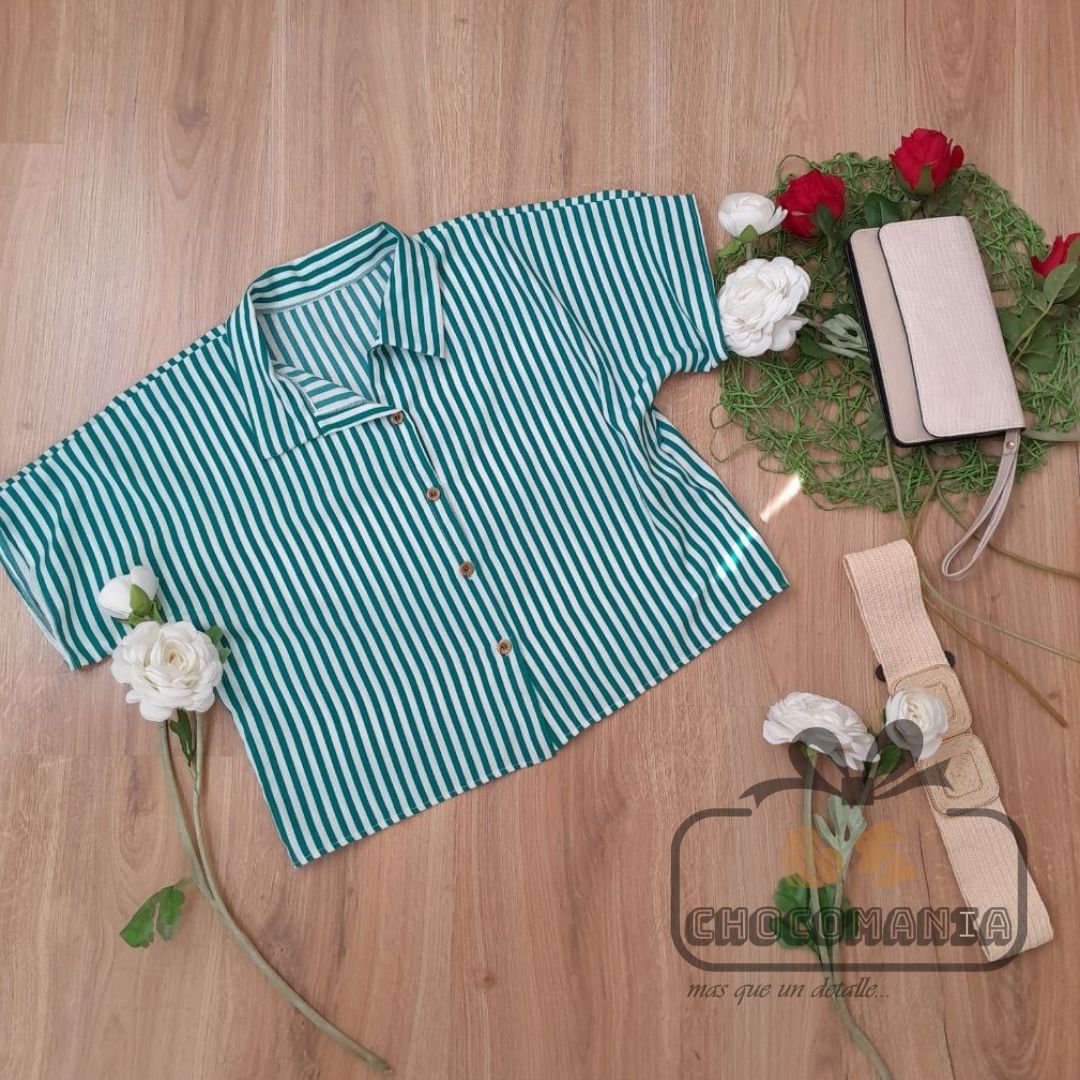 STRIPED BLOUSE ONE SIZE UP TO A M