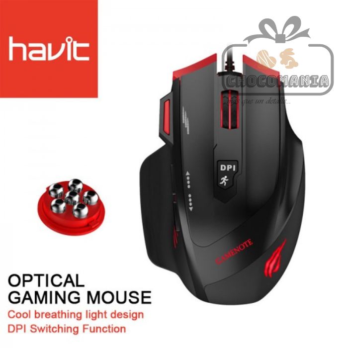 MOUSE GAMER HAVIT GAMENOTE MS1005 7 BOTONES ALAMBRICO