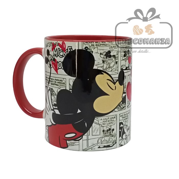 TAZA DE CERAMICA MICKEY Y MINNIE MOUSE BESO SUBLIMADA