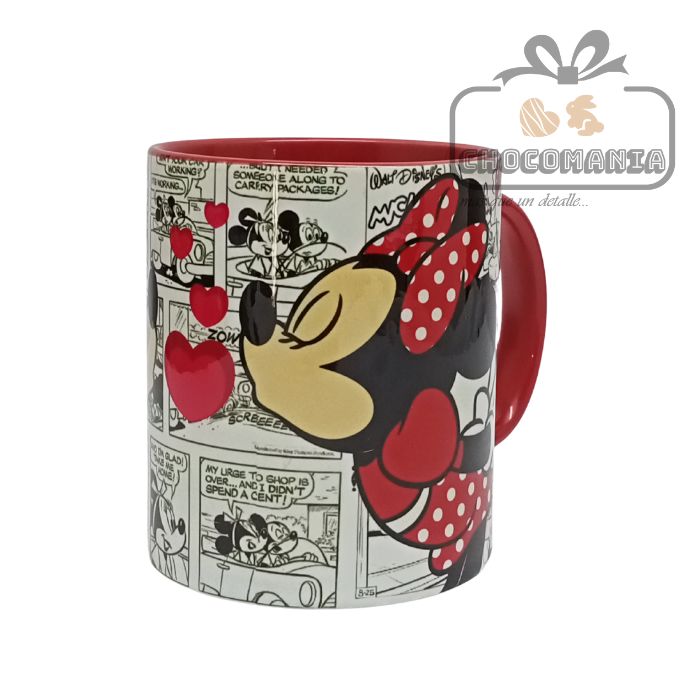 TAZA DE CERAMICA MICKEY Y MINNIE MOUSE BESO SUBLIMADA