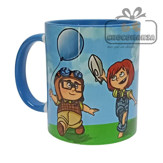 TAZA DE CERAMICA PELICULA UP FREDRICKSEN Y ELLIE NIÑOS SUBLIMADA
