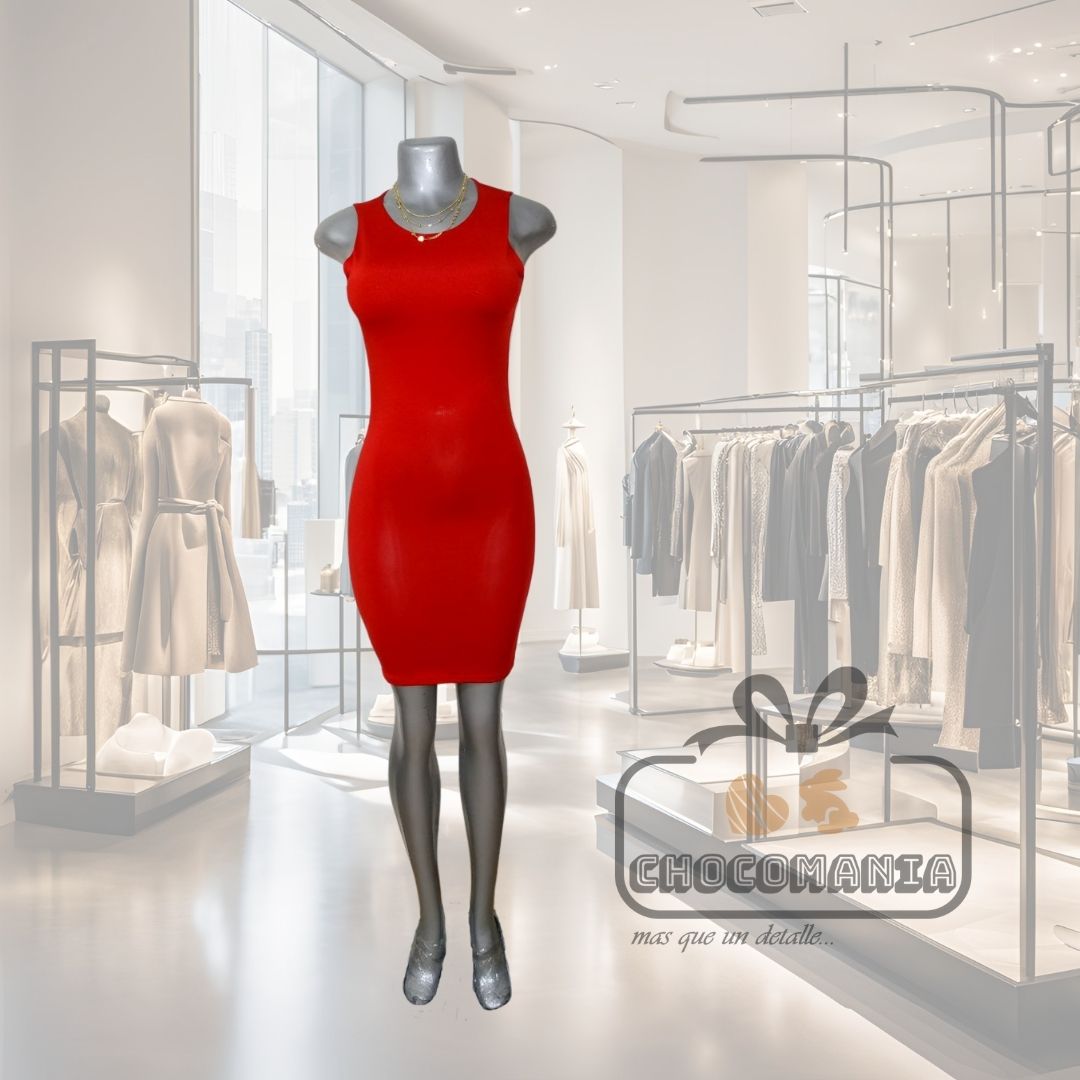 0.7 VESTIDO ROJO SUPLEX TALA UNICA HASTA UNA M