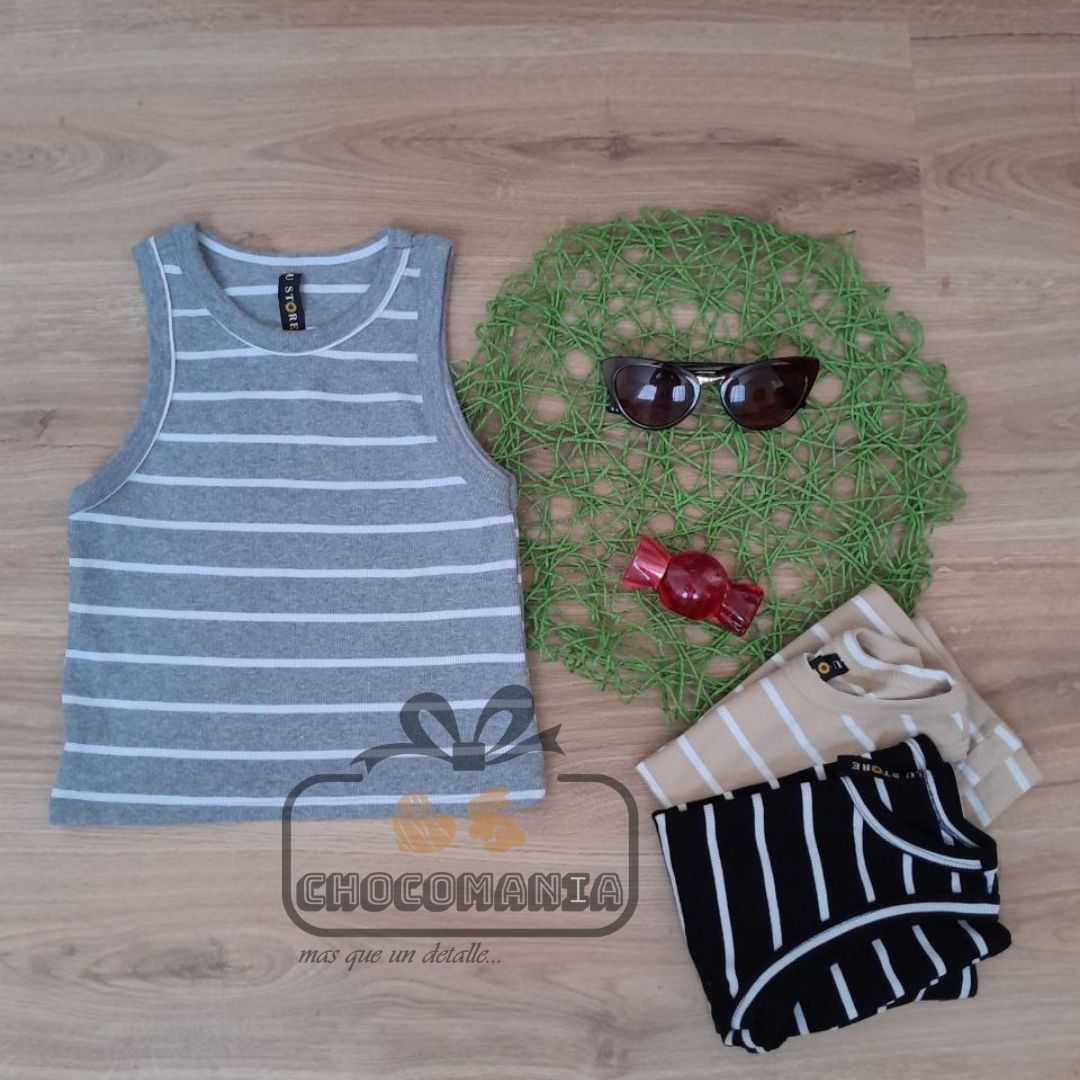 00000.5 STRIPED TOP ONE SIZE UP TO M