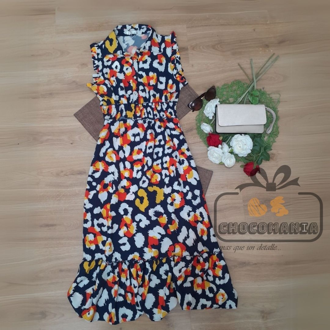 VESTIDO FLOREADO MULTICOLOR L/XL 👗