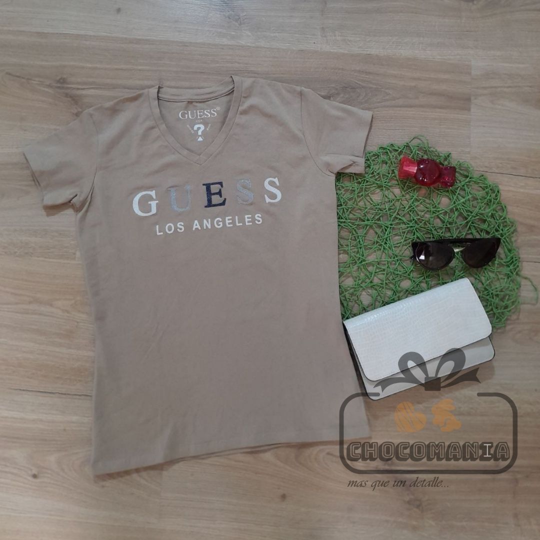 000.4 GUESS KHAKI T-SHIRT ONE SIZE UP TO M