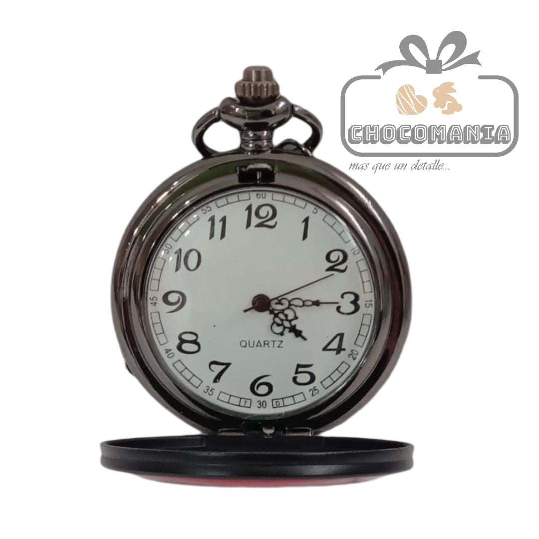 RELOJ DE BOLSILLO Y COLLAR DEADPOOL