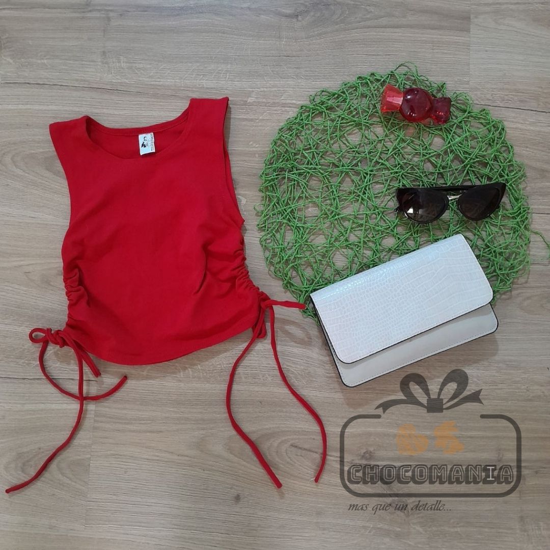 Lycra top with drawstring, one size fits up to a small