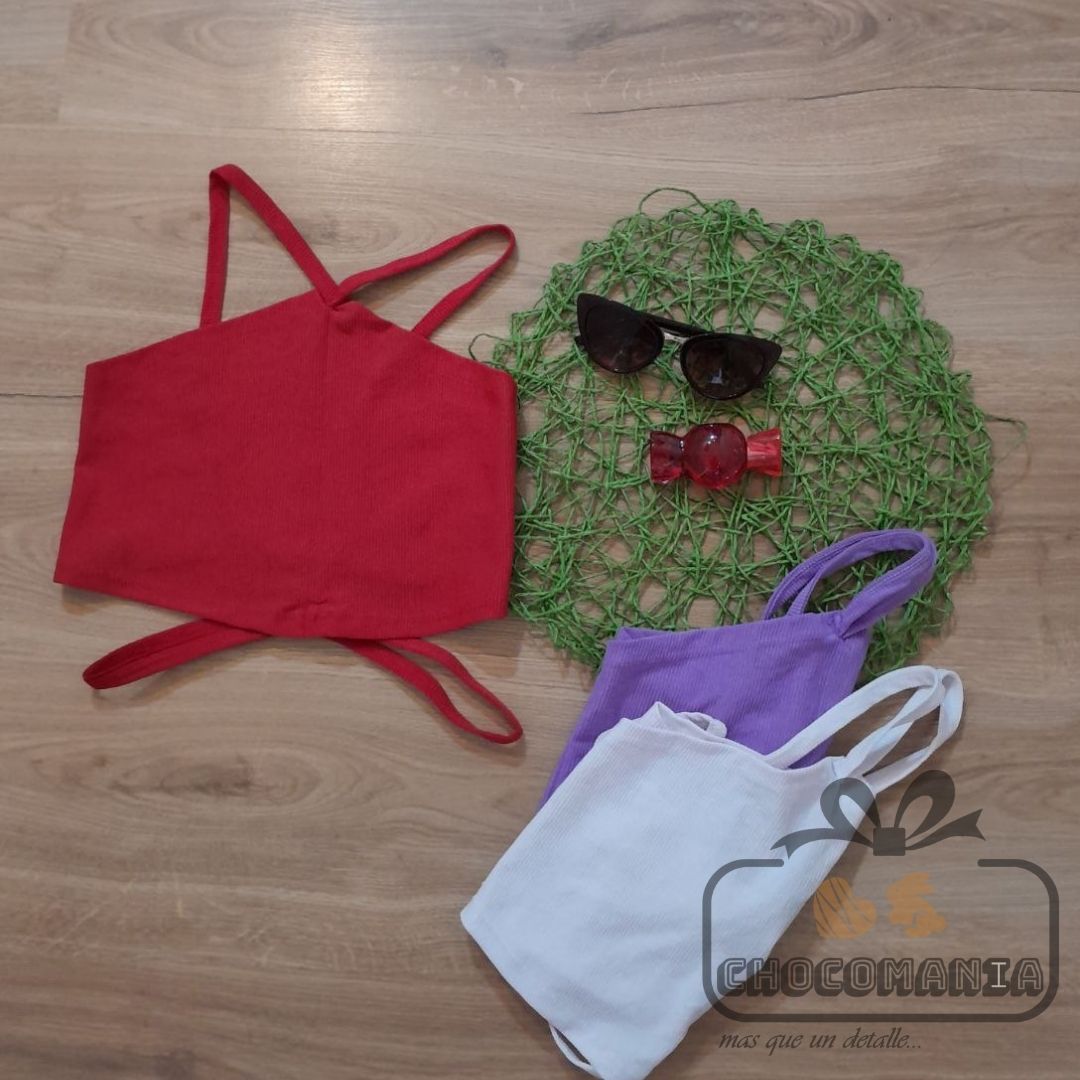 TOP TIRAS EN V TALLA UNICA HASTA UNA L