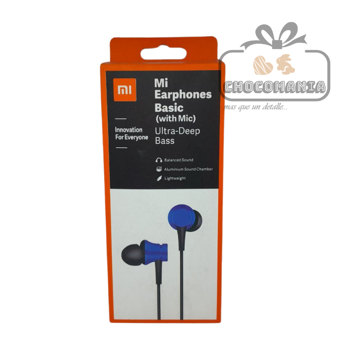 AUDIFONOS XIAOMI CON CABLE Y MICROFONO AZUL