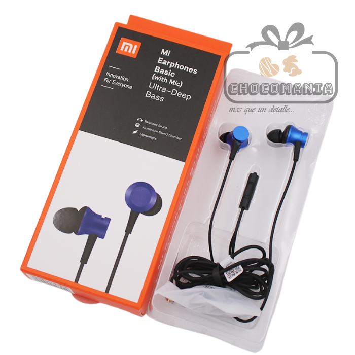 AUDIFONOS XIAOMI CON CABLE Y MICROFONO AZUL