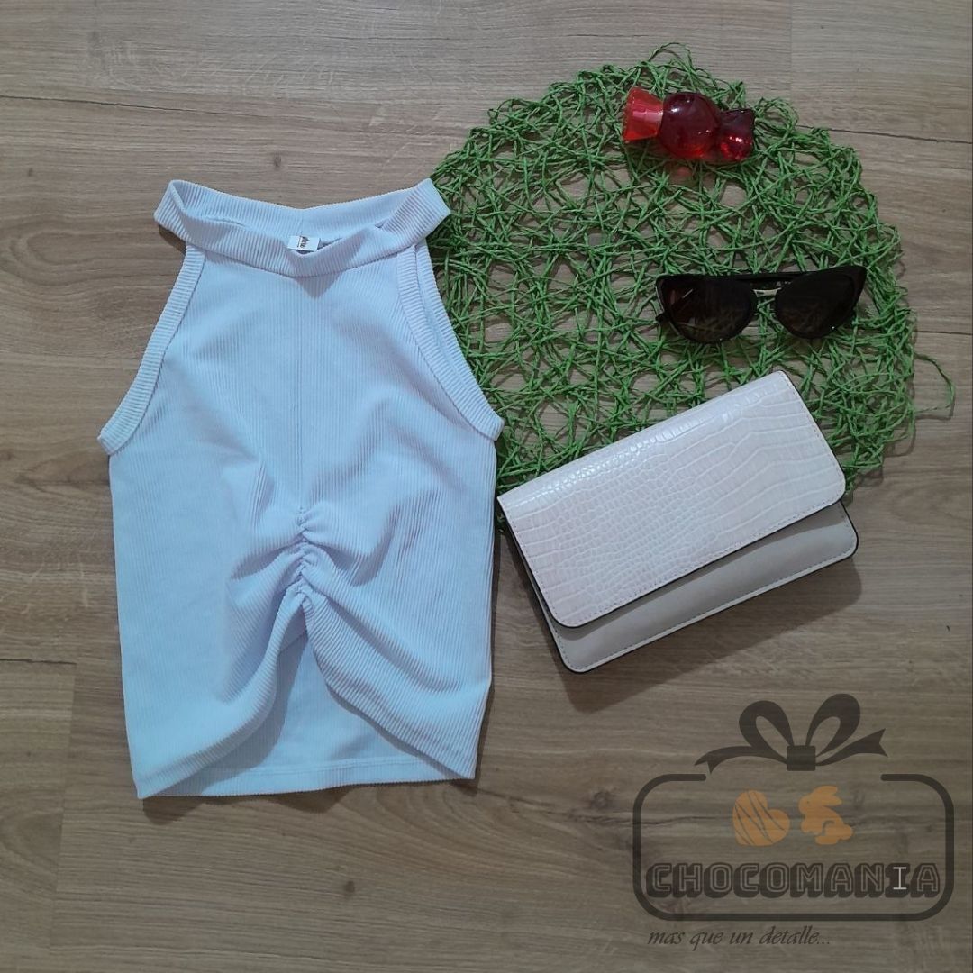 TOP CORRUGADA TALLA UNICA HASTA UNA S