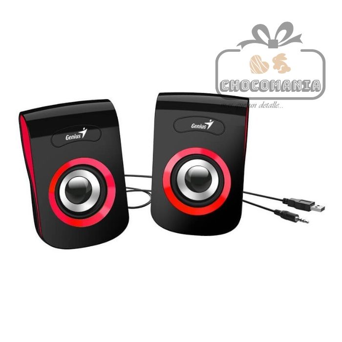 PARLANTES GENIUS SP-Q180 ROJO PARA COMPUTADOR