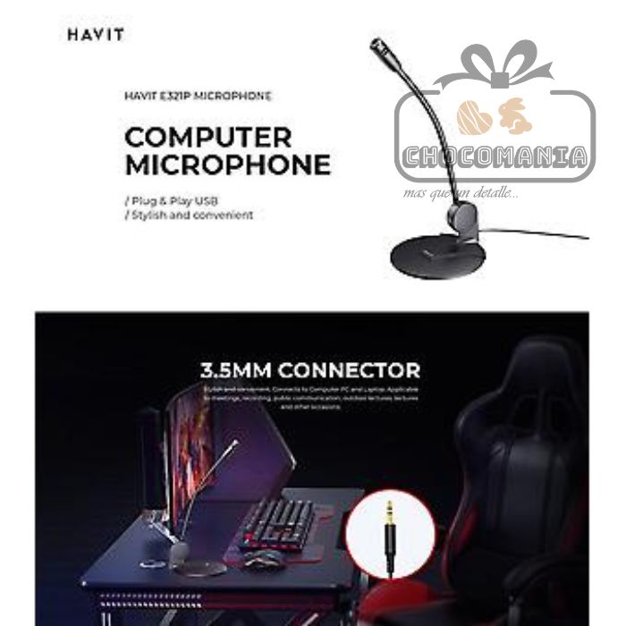 MICROFONO DE ESCRITORIO HAVIT H207D LAPTOP O PC