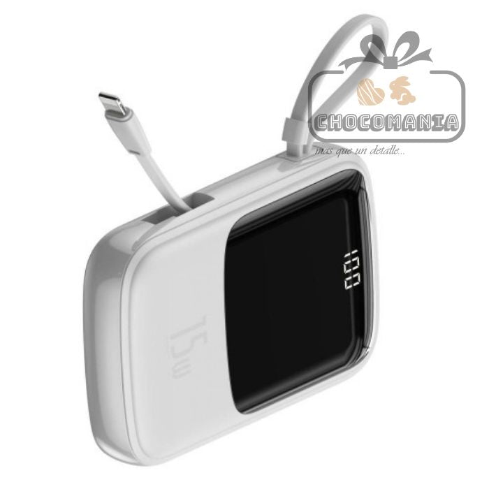 POWER BANK BASEUS PPQD-BO2 Digital DISPLAY 3A 10000MAH LIGHTNING WHITE