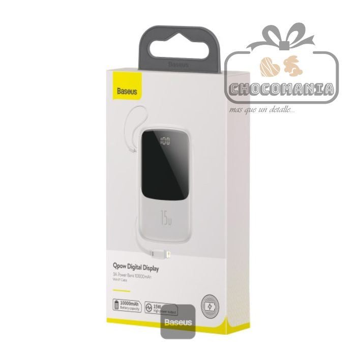 POWER BANK BASEUS PPQD-BO2 Digital DISPLAY 3A 10000MAH LIGHTNING WHITE