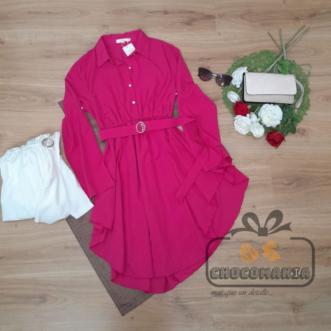 VESTIDO MANGA LARGA CON CINTURON M/L VARIOS COLORES 👗