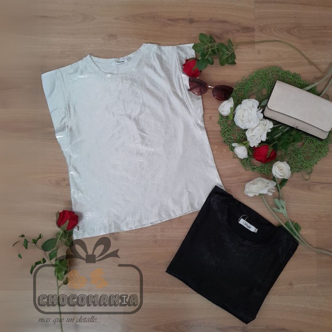 BLUSA METALIZADA E_062# TALLA L - CHOCOMANIA