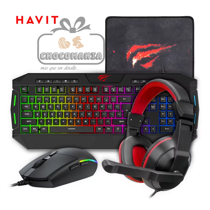 COMBO GAMER HAVIT KB501CM TECLADO/MOUSE/AUDIFONOS/MOUSE PAD