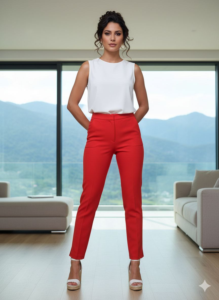 00.4 PANTS WITH PLEATS, SIZE UP TO M