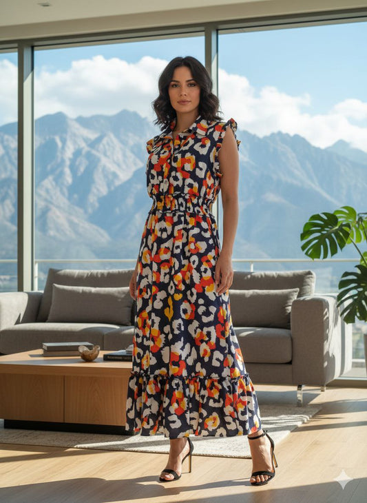 VESTIDO FLOREADO MULTICOLOR L/XL 👗