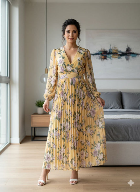 VESTIDO FLORES AMARILLO TALLA S 👗