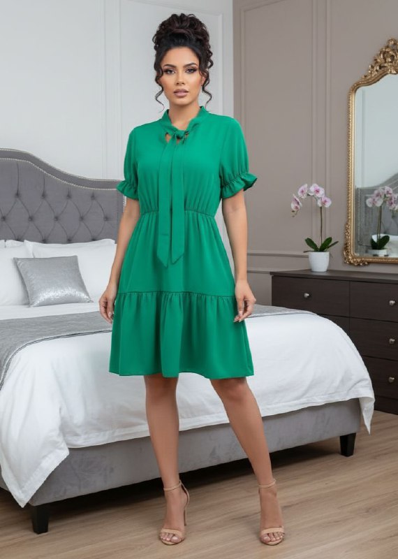 VESTIDO EN COLOR VERDE Y NEGRO S/M 👗