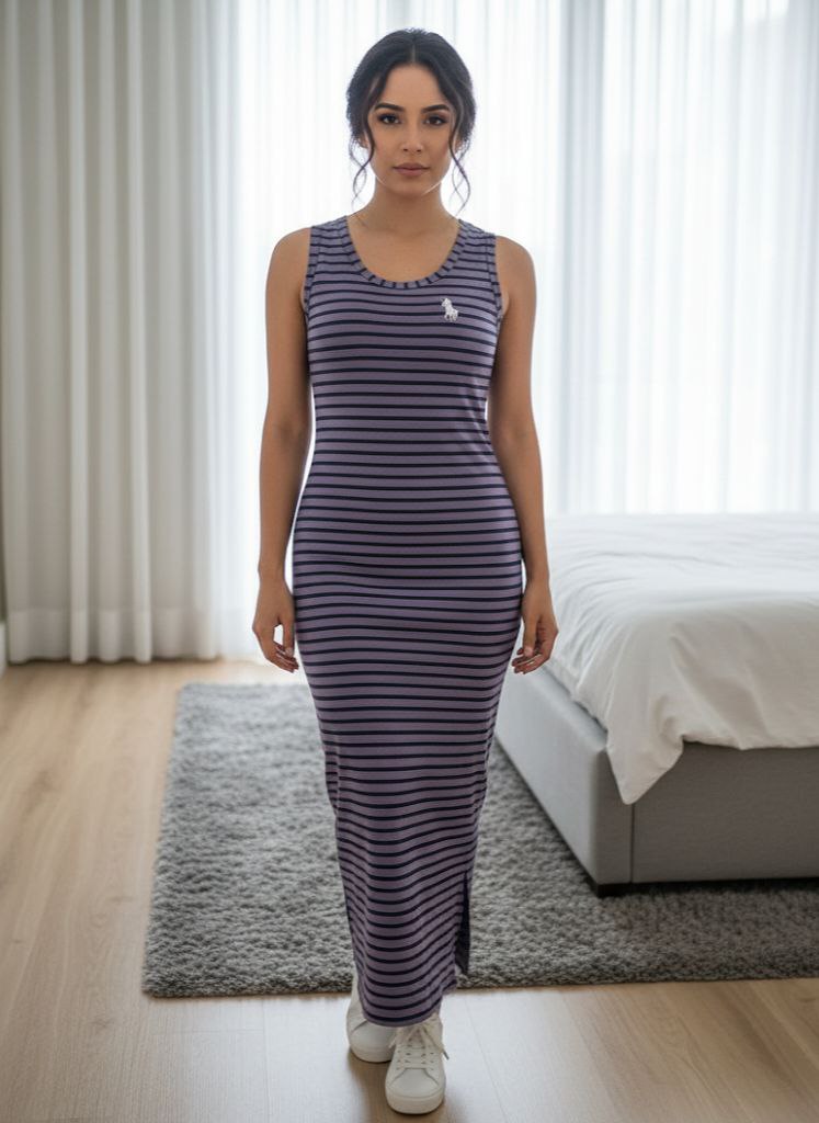 000.9 STRIPED POLO SPORTS DRESS ONE SIZE UP TO M