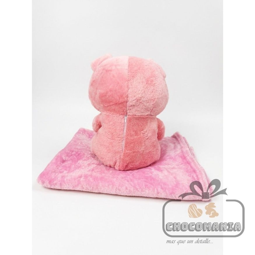 PELUCHE CON COBIJA ROSA 32CM / 1,83CM