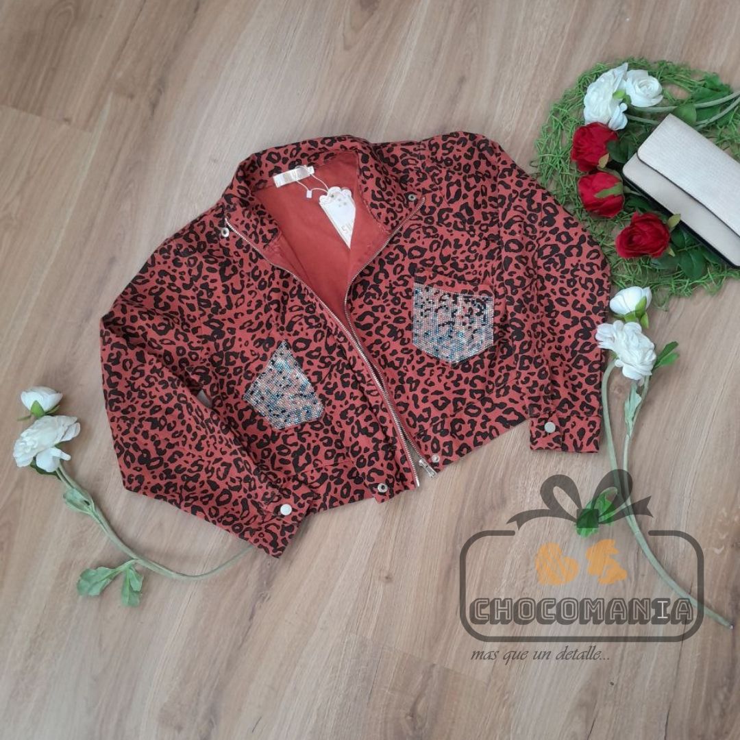 CHAQUETA JEAN PRINT TALLA S/M - CHOCOMANIA
