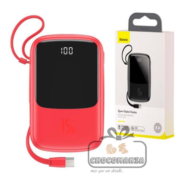 Power Bank Baseus Q Pow Digital DISPLAY 3A 10000MAH ROJO TIPO C