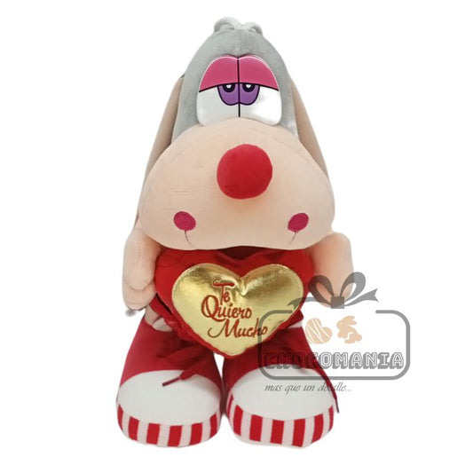 PELUCHE DE CONEJO TE QUIERO MUCHO 35CM SIN LICENCIA
