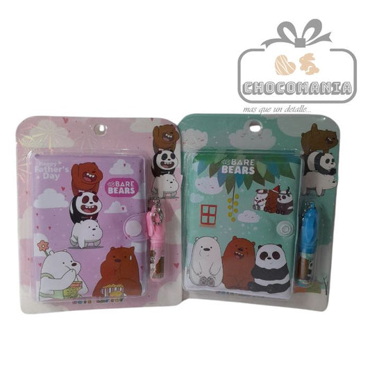 MINI LIBRETA OSOS ESCANDALOSOS VARIOS DISEÑOS INCLUYE ESFERO