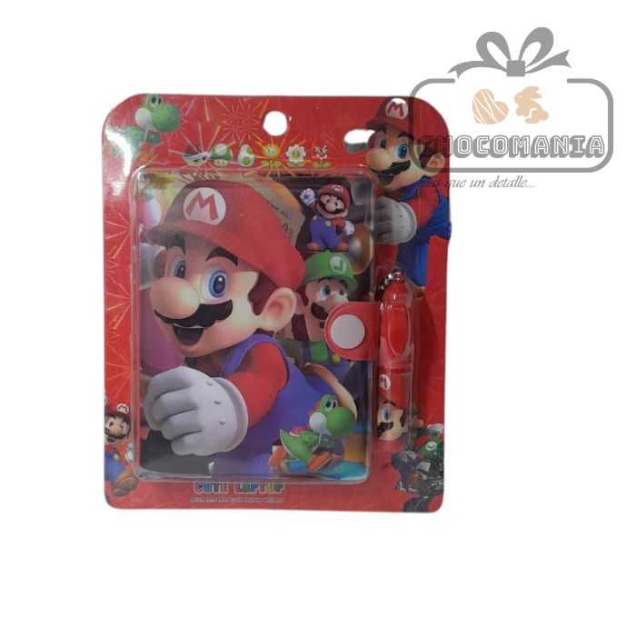 MINI LIBRETA MARIO BROS VARIOS DISEÑOS INCLUYE ESFERO