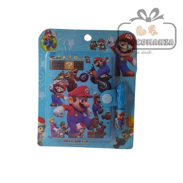 MINI LIBRETA MARIO BROS VARIOS DISEÑOS INCLUYE ESFERO