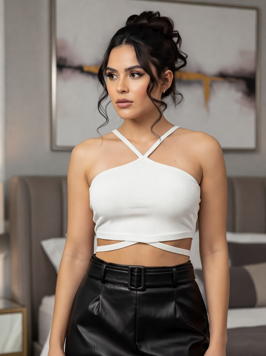 TOP TIRAS EN V TALLA UNICA HASTA UNA L