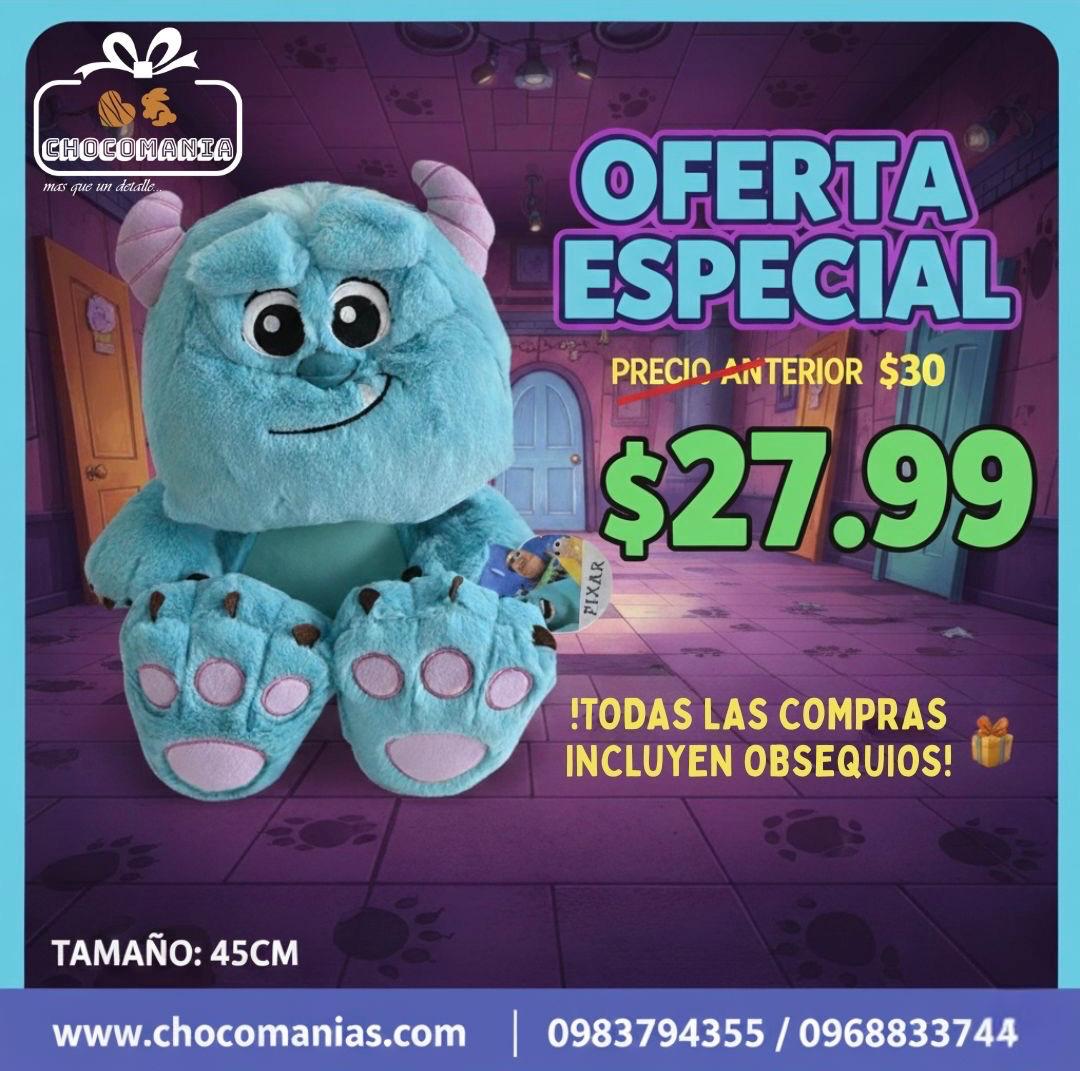 Peluche Sully de Pixar 45cm | Monsters Inc. | Abrazo Gigante 🦄