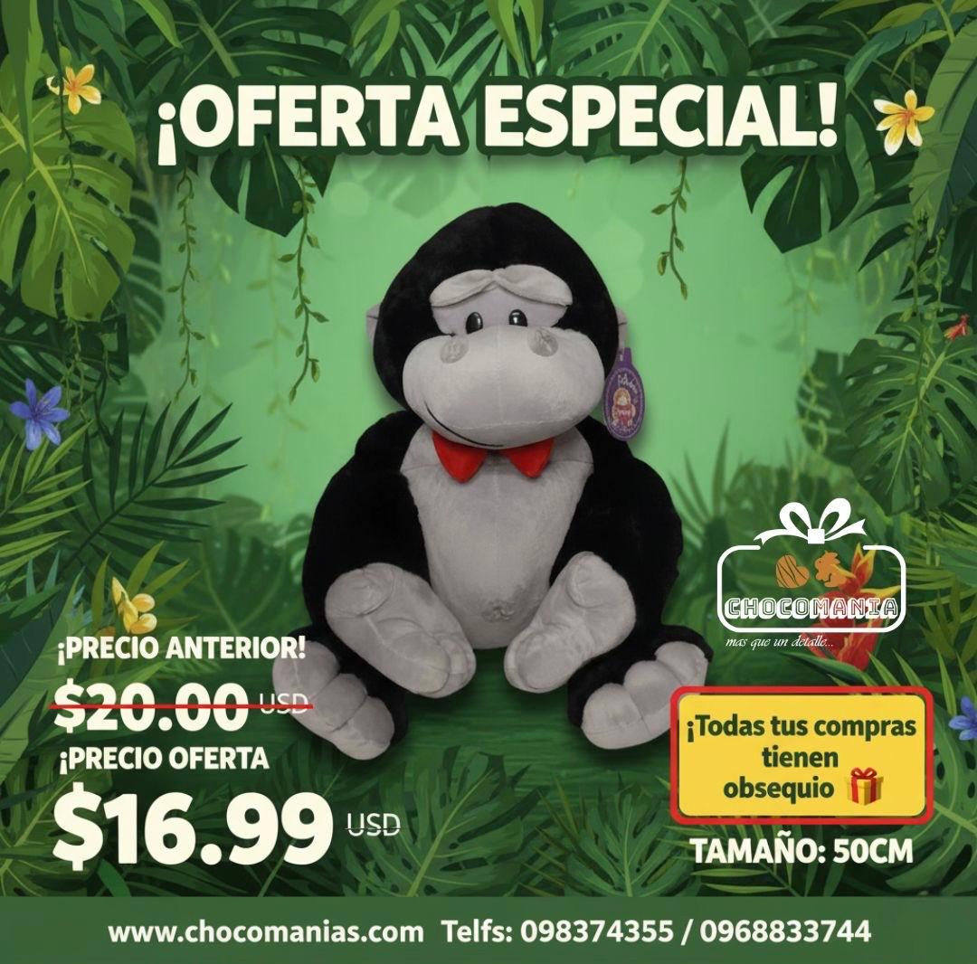Peluche Gorila Grande 50cm | Tierno y Majestuoso | Chocomania š¦ā¤ļø