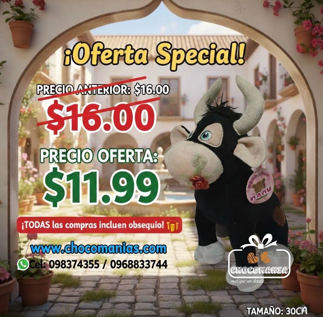 Peluche Ferdinand el Toro 30cm | Tierno y Suave | Chocomania 🌸🐮