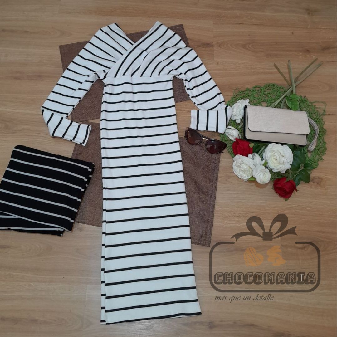 00.4 VESTIDO RAYAS TALLA UNICA HASTA UNA M