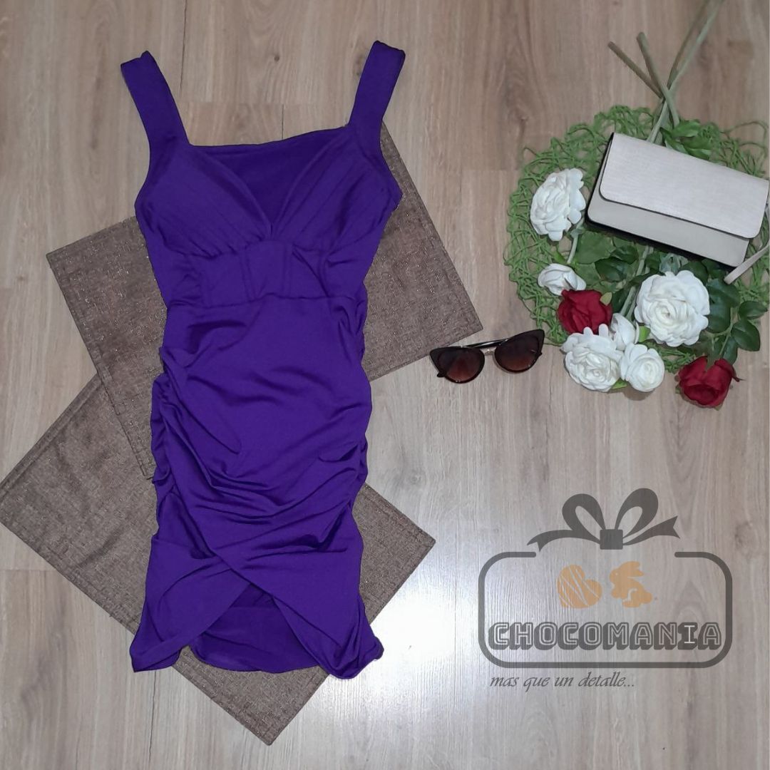 0.1 VESTIDO MORADO SUPLEX EFECTO LIPO TALLA S/M