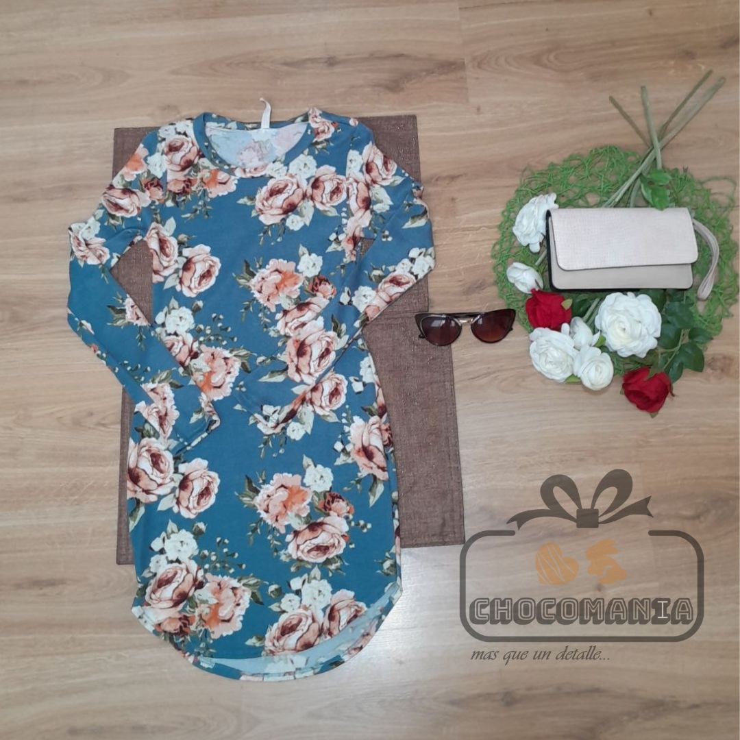 000000.8 VESTIDO ROSAS TALLA S
