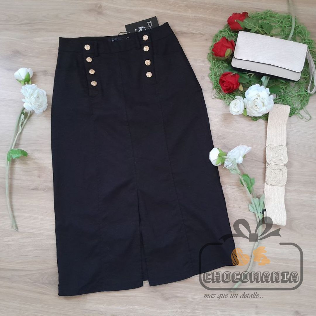 0.9 FALDA JEANS RIGIDO NEGRA TALLA M