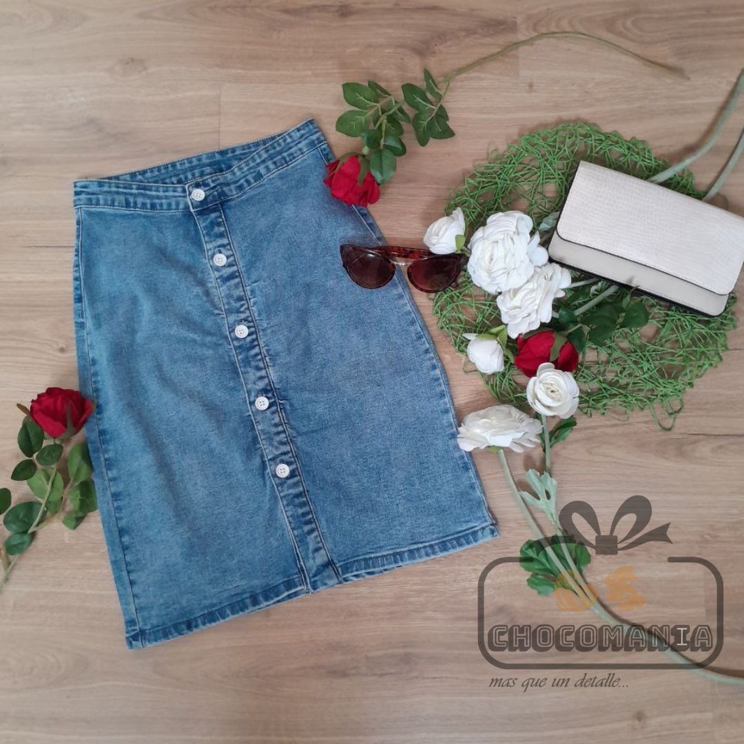 FALDA JEAN BOTONES TALLA UNICA S