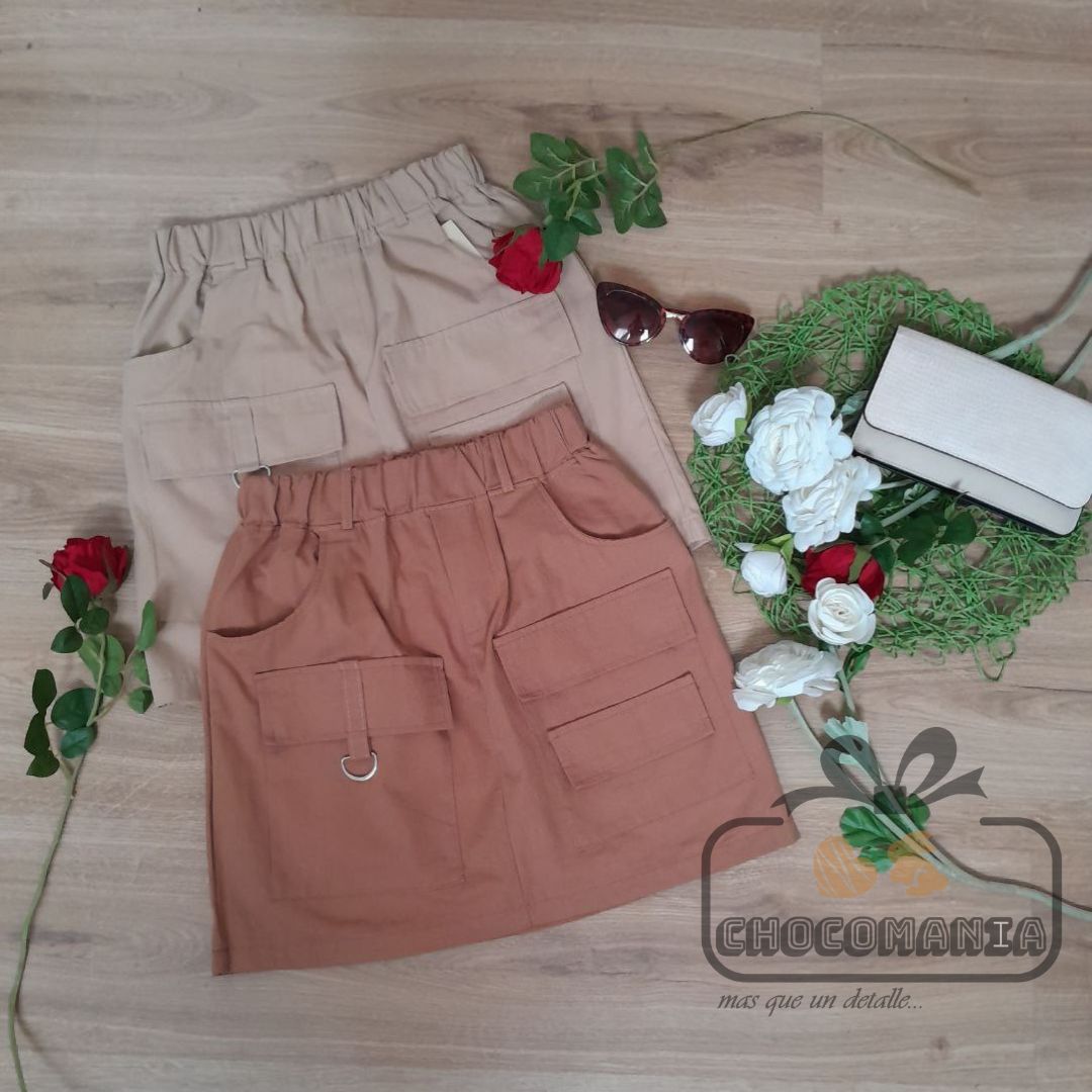 FALDA ESTILO CARGO TALLA M VARIOS COLORES xf3075