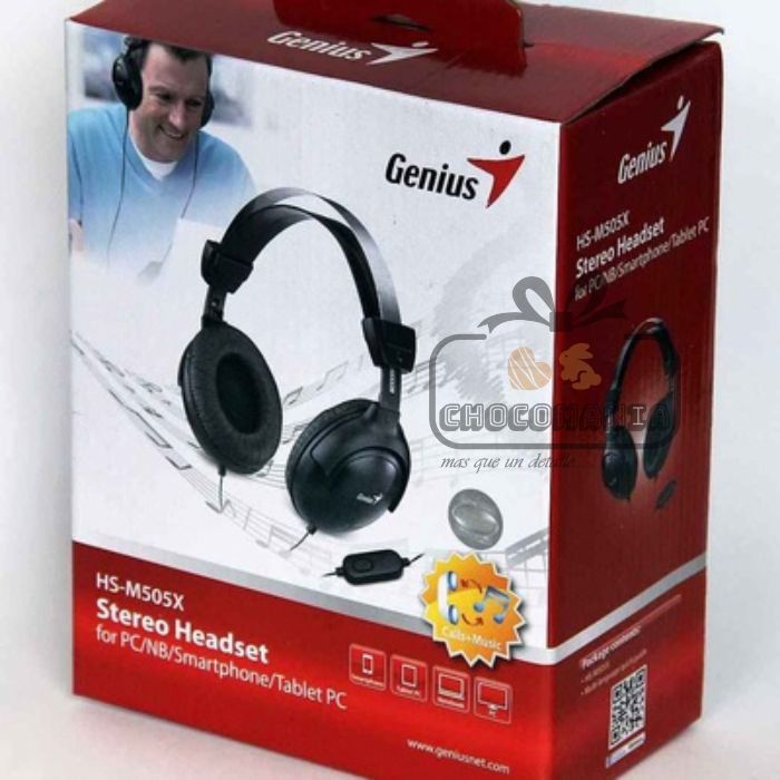 GENIUS HEADPHONES WITH MICROPHONE/VOLUME CONTROL HS-M505X