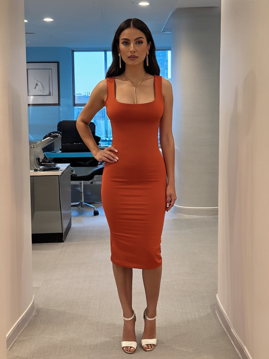 TERRACOTTA DRESS ONE SIZE UP TO S